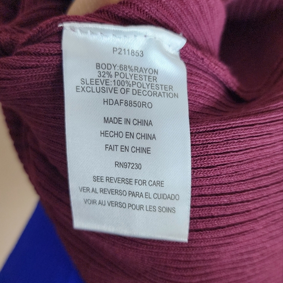 Lace Sleeve Ribbed Midi Dress Size XL - Wine Fall / winter plus size - Picture 15 of 16